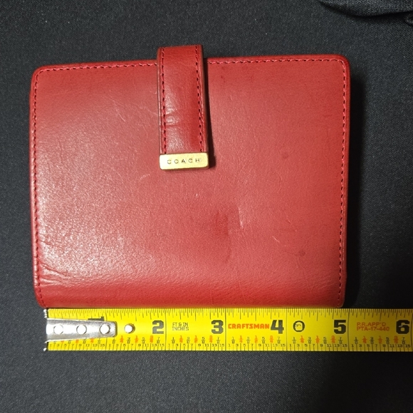 Coach Scarlet Leather Card Holder - Picture 8 of 10